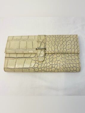 Furla Croc-Embossed Leather Wallet with Snap Closure